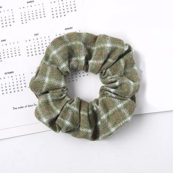 

1pc vintage knitted wool check hair scrunchie ponytail holder for women girls elastic hair band hair tie accessories headwear h bbyyrz, Black;brown