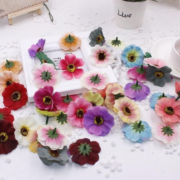 

decorative flowers & wreaths 10 pcs/lot silk daisy sunflowers gift box wedding car decoration artificial home christmas party supplies1