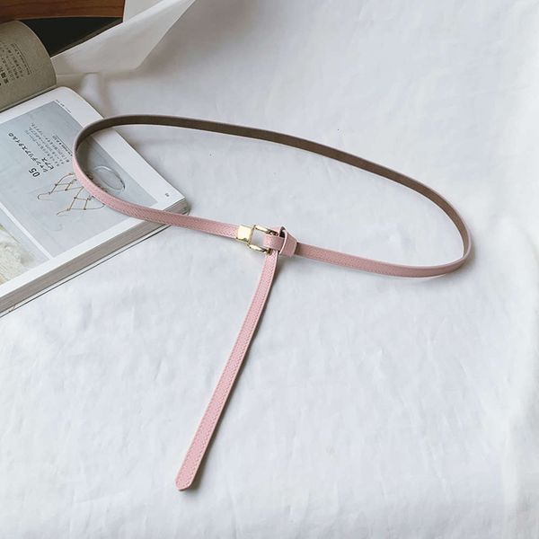 

wave summer pattern fashion pure cow thin women's skirt dress simple versatile soft leather small belt, Black;brown