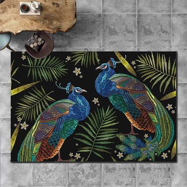 

colorful peacock design carpets new european style animal print carpets new rug footcloth well room decoration