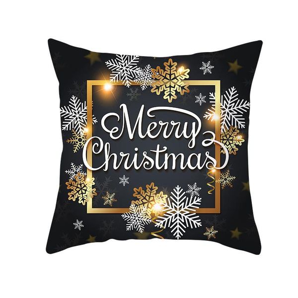 

snow christmas black gold pillowcase christmas decor for home ornaments xmas 44x44cm lbshipping pillow case