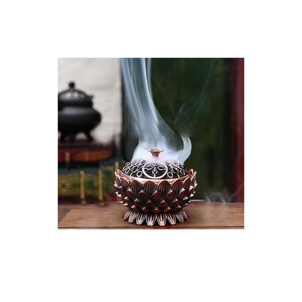 

lotus shape zinc-copper alloy incense burner brass mini sandalwood censer creative home office decor incens bbybpx