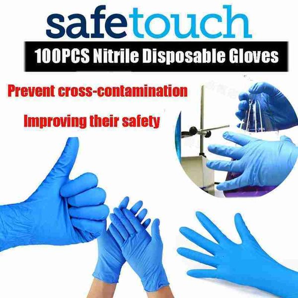 

nitrile anti-static disposable 100pcs gloves household dark blue cleaning glove safety prevent bacterial cross