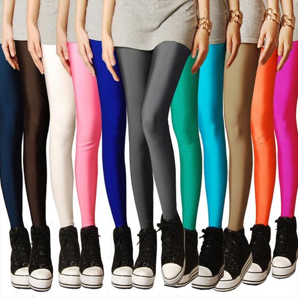 

new women push up slim leggings solid color neon leggings skinny high stretched leggings for female leggins, Black