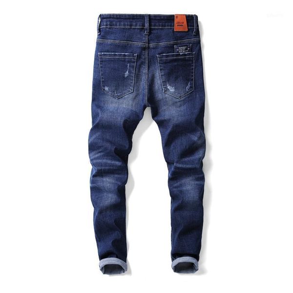 

2020 autumn and winter stretch slim feet korean youth trend thick and thin long washable pants 3591, Blue