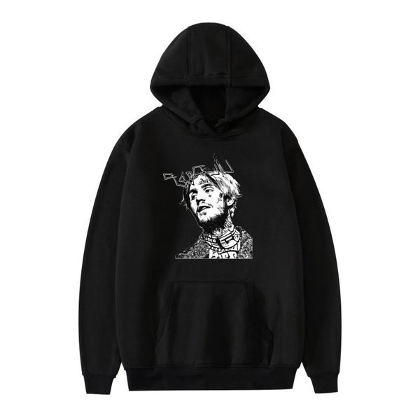 

trendy brand new lil peep street hooded winter couple's sweater, Black