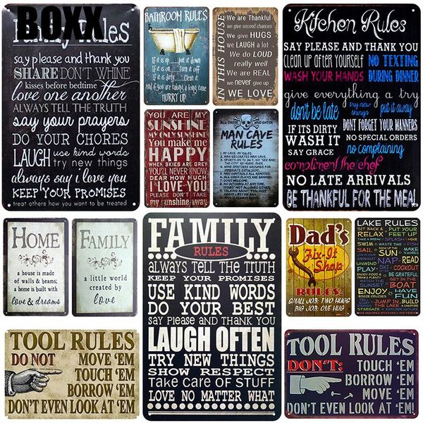 

rules plaque metal vintage tin sign pin up shabby chic decor metal signs vintage bar decoration pop decor poster bed room decoration