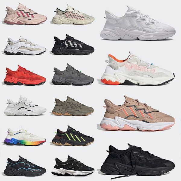 

ozweego men women running shoes speed calabasas designer green solar yellow halloween tones core black trainers sneakers size 36-45