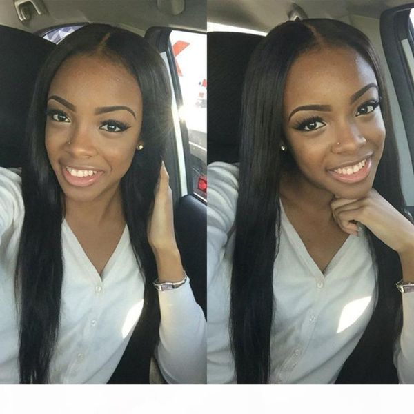 

7a decent quality soft eurasian hair weaves silky straight unprocessed european remi human hair extensions 3 4pcs ryhair, Black