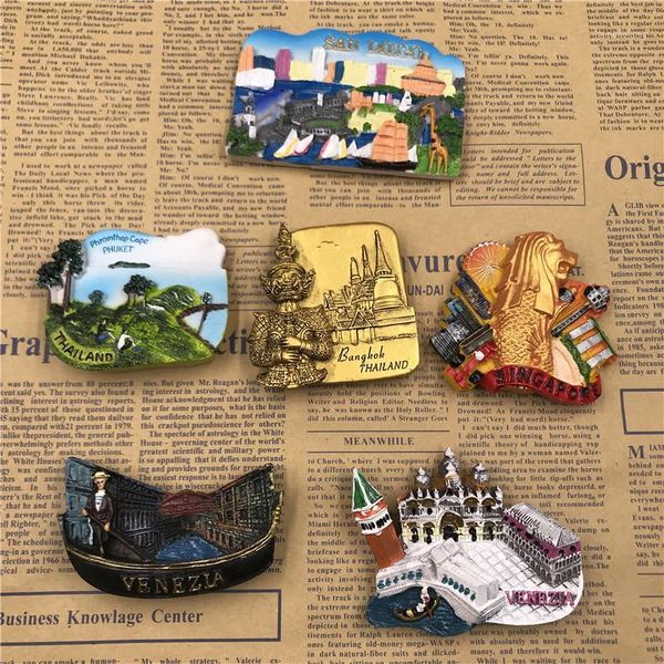 

fridge magnets thailand phuket resin refrigerator travel souvenir singapore merlion panoramic magnetic tourist souvenirs gifts1