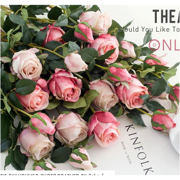

new beautiful roses branch artificial silk flowers fake flowers for a wedding home decoration rose silk faux flowers valentine f jlldhk