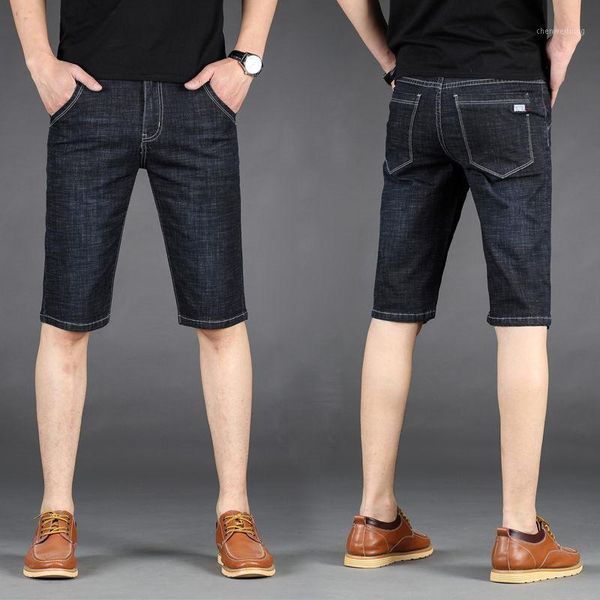 

mens jeans summer stretch lightweight blue denim jeans short for men jean shorts pants plus size large size 40 41 42 44 461