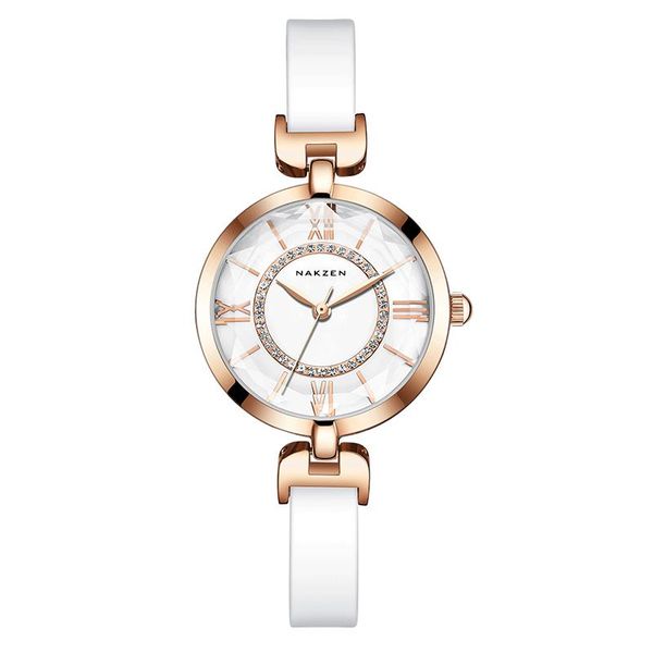 

ladies watch ladies ceramic waterproof fashion quartz watch wild simple temperament trend bracelet with dress birthday gift 1015, Slivery;brown
