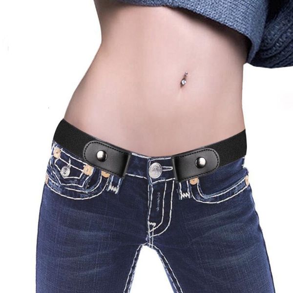 

buckle elastic fashion women no hassle stretch waist belt causal men business invisible waistband party gift tta971-6, Black;brown