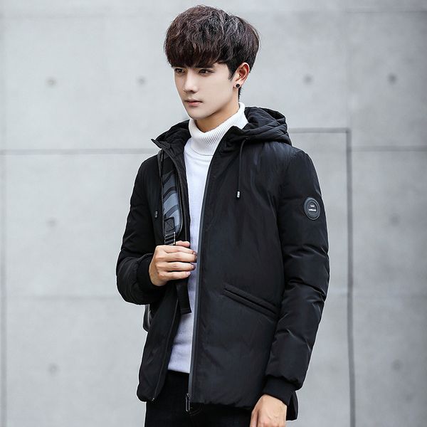 

2020 sale winter short version of men thicken duck down jackets with breathable hood wind-proof proof water keep warm coat, Black