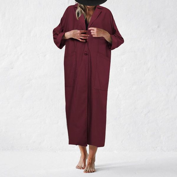 

zanzea midi dresses for women 2021 ladies fashion vestidos casual solid sundress spring basis long sleeve robe femme oversized1, Tan;black