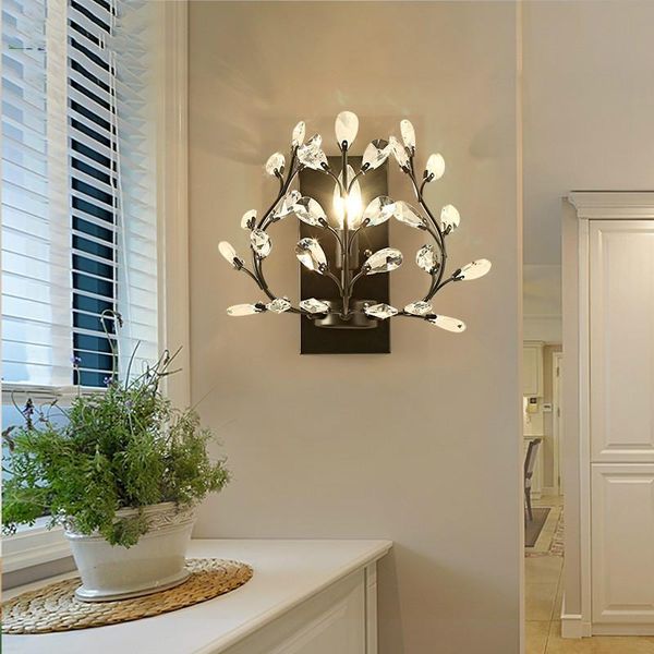 

wall lamp modern crystal for hallway pathway balcony iron night light entrance porch lamps corridor led landscape arandela