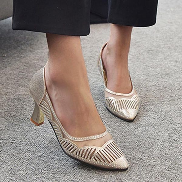 

sagace shoes woman summer casual fashion solid rhinestone hollow breathable sandals outdoor work shoes woman high heel 2020feb131, Black
