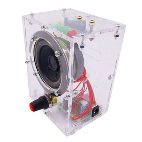 

5w mini electronic transparent speaker box diy kit sound music o1
