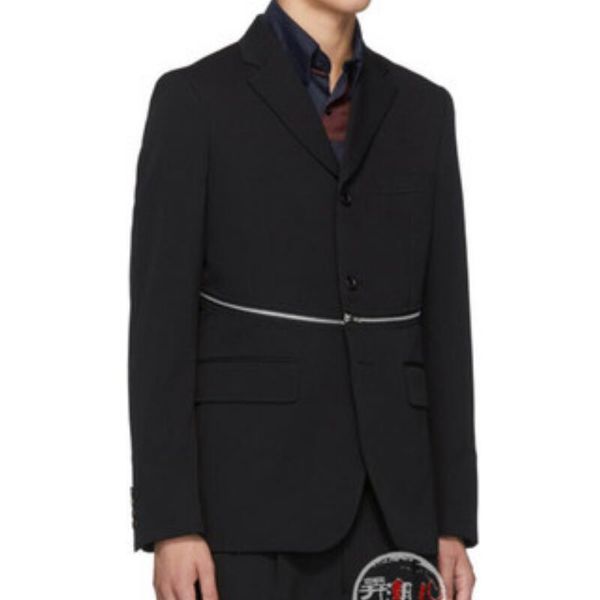 

men's suits & blazers / spring fashion personalized large size customization casual jacket with flat collar and zipper slitsl/s-6xl, White;black