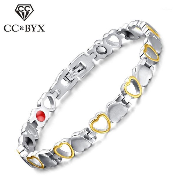

vintage heart bracelets for women 3 colors bangle magnet titanium germanium stone trendy jewelry adjustable size sbrm-0201, Black