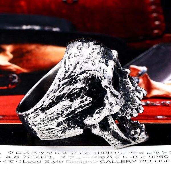 

бережка 316l из нержавеющей стали череп мужчины кольцо панк байкер партия мода ювелирные изделия подарок бесплатная доставка br8 497 jllabl, Bronze;silver