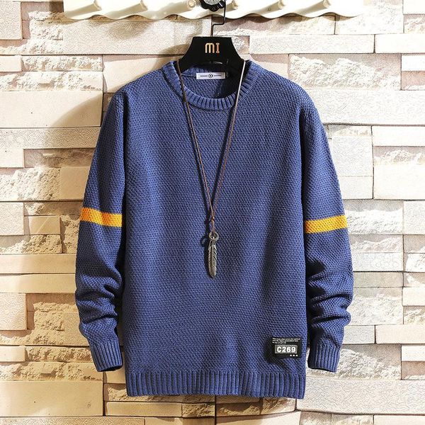 

men's sweaters jersÃ©is nuevos de manga larga para hombre, jersey punto con cuello redondo,talla grande 3xl 4xl 5xl, color negro y azul,, White;black