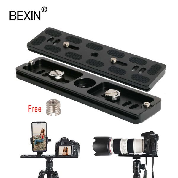 

long base support plate with 1 / 4 inch bolt for dslr camera tripod ball label