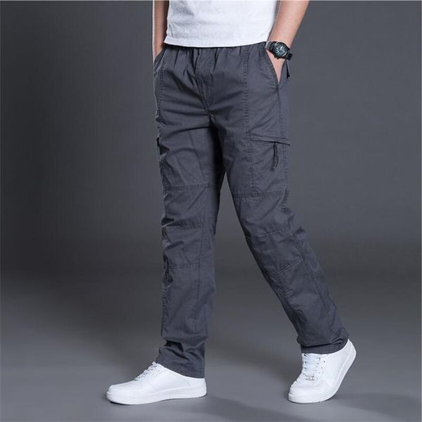 

5xl 6xl men's cargo pants spring autumn casual trousers overalls army combat baggy tactical pants men joggers plus size, Black
