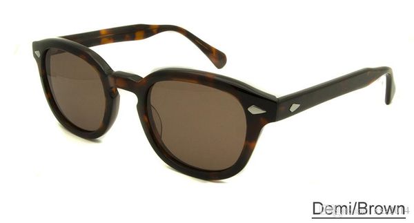 Hochwertige, angepasste Johnny Depp Vintage polarisierte Sonnenbrille, UV400, rund, importiert, reine Planke, L, M, S, Brille mit komplettem Softetui