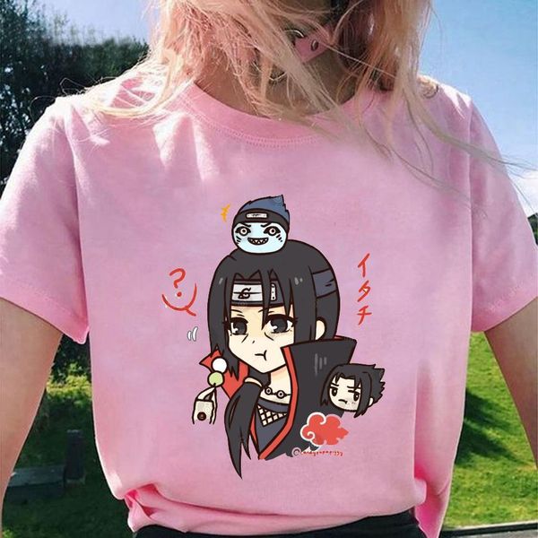 

2020 anime naruto cosplay t-shirt camisetas mujer clothes fashion summer brand t-shirt uzumaki akatsuki haruno sakura women, White