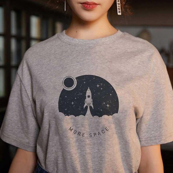

cosmic belief harajuku aesthetic t-shirt women 2020 new summer fashion cartoon print tshirt universe space punk female t shirt, White
