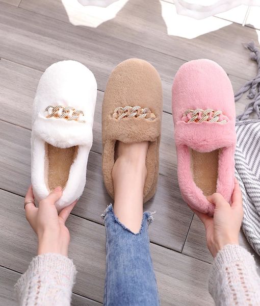 

winter women house slippers faux fur warm flat shoes female slip on home ladies slippers cartoon ladies soft shoes #zh8a, Black