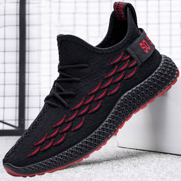 

new brand fashion men outdoor shoes mesh chaussures mens comfortable lightweight black red flyline walking shoes zapatillas hombre