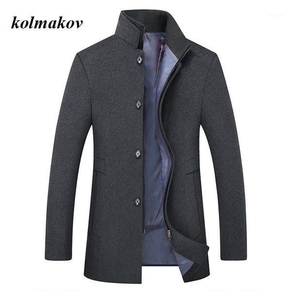 

new arrival winter style men boutique woolen coat wool thicked trench coat men's solid woolen jackets size m-6xl1, Black