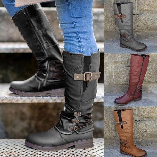 

boots women's ladies style motorcycles fashion casual square heels long ankle slip on female shoes #11.61, Black