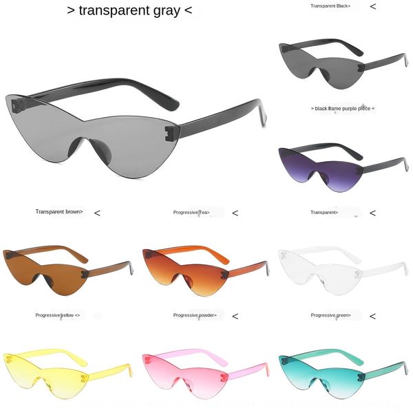 

qt0n aloz micc fashion irregular design rimless sunglasses women brand lens oculos sun glasses men double mirror shades clear uv400 a362, White;black
