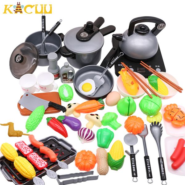 

44pcs mini pretend play kitchen toys simulation kitchen utensils cook play kits kids cookware pot pan pretend play children toys lj201009