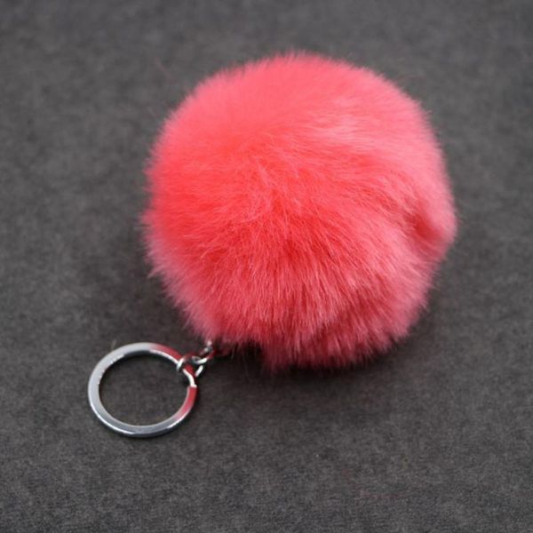 

christmas gift artificial rabbit fur ball plush fuzzy fur key chain pom pom keychain car bag keychain key ring pendant jllgvr