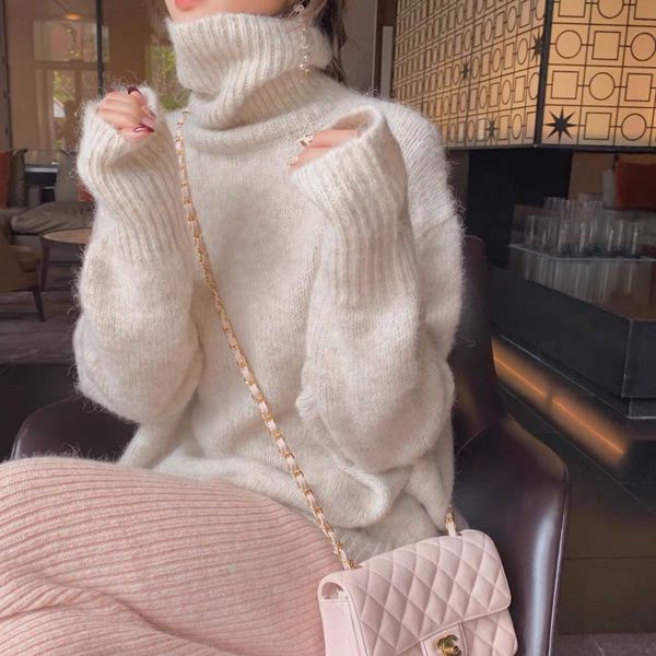 

2021 new mohair turtlenecks sweater luxury woman designer autumn winter street wear u666, White;black