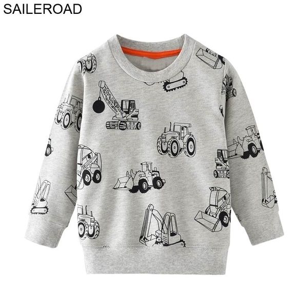 

saileroad 2pcs kids cartoon vehicle car warm sweatshirt for children long sleeve t shirts autumn boys clothes 4yr y200901, Blue