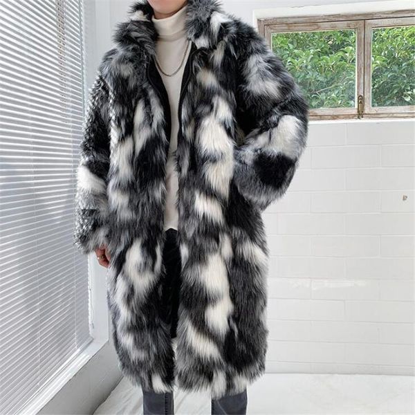 

men's fur & faux 2021 winter flower leather keep warm windbreak mens camouflage thick collar coats jacket parka outwear1, Black