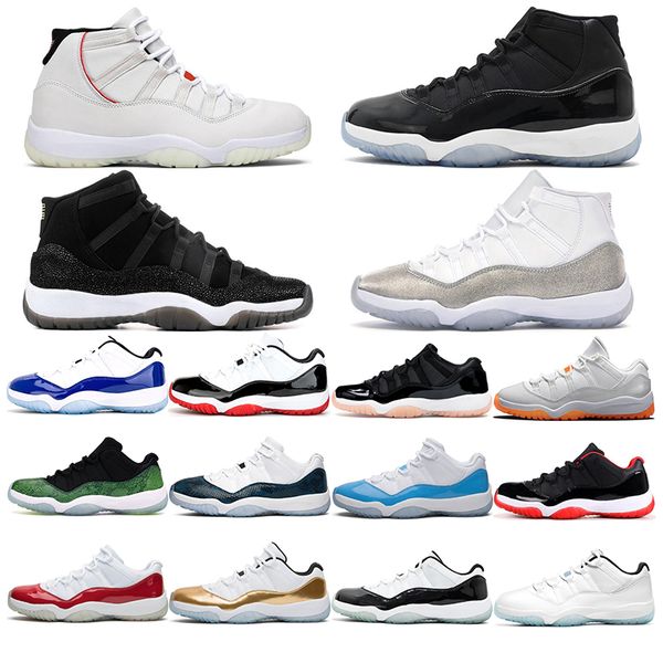 

with box men women 11s 11 basketball shoes platinum tint space jam bred cap and gown concord bred low cherry mens trainer sports sneakers
