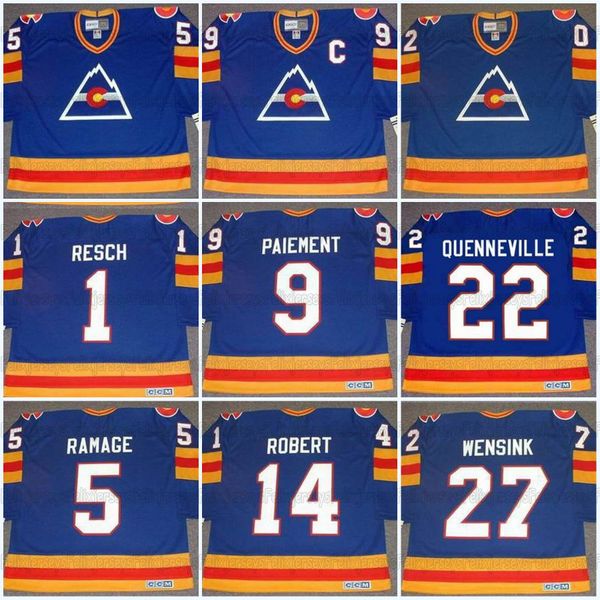 

colorado rockies hockey jerseys glenn resch 1980 barry beck rob ramage 14 rene robert 1980 mike gillis joel quenneville john wensink, Black;red