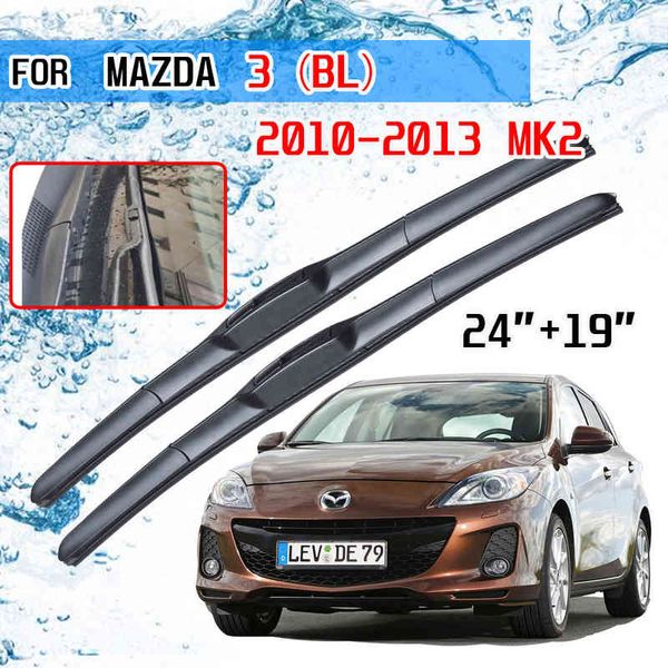 Para Mazda 3 Mazda3 BL 2010 2012 2012 2013 MK2 Acessórios Carro Frente Windscreen Wiper Lâminas Escovas Cortador U Tipo J Hook