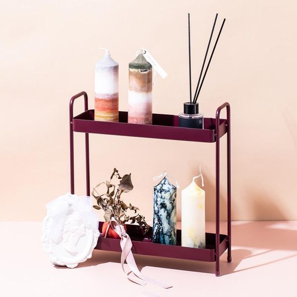 

Nordic Iron Storage Rack Double Layers Kitchen Holder Bathroom Cosmetic Storage Shelf Large Capacity Makeup Organizer Stand
