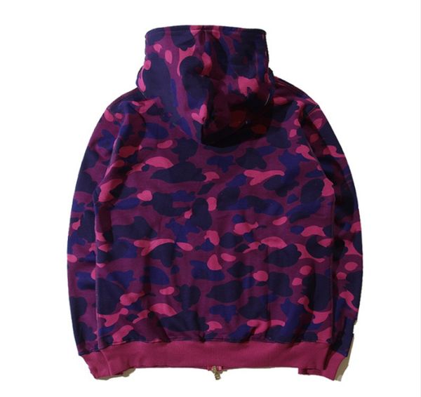 

mens hooded hoodies fashion stylist cartoon camouflage printing jacket men womens cardigan casual sweatshirts colors da6d, Black