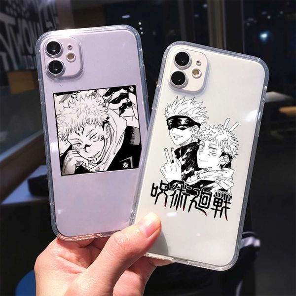 

bgrfjujutsu kaisen vip transparent silicone cover, vip 11 12 x xr xs pro max se2020 6 6s 7 8 plus silicone coverswza