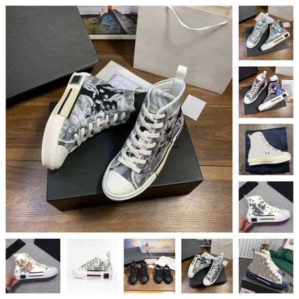 

2020 casual shoes obliques white technical knit retro patchwork sneakers low flat men women canvas calfskin trainers s01, Black