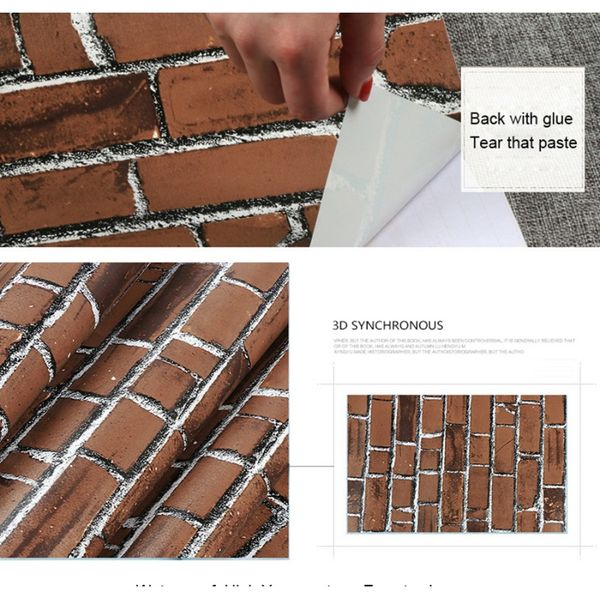 

0,45x белая кирпичная росписи бумаги самоклеящиеся колледж общежитие обои украшения стены спальня теплые пвх водонепроницаемые наклейки f jl